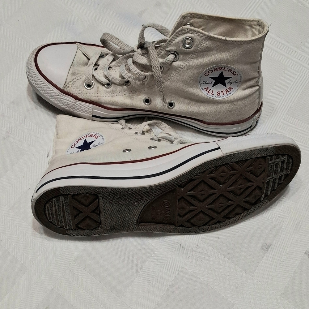 Converse High-Top Sneakers in White Canvas Men Size 6 - Picture 5 of 10